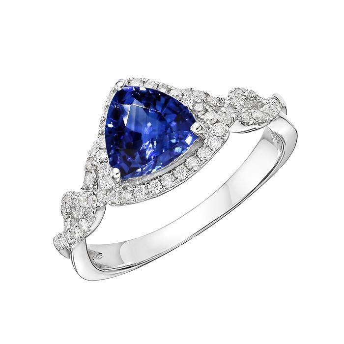 Diamant-Verlobungsring Trillion Cut Saphir Twisted Shank 3 Karat - harrychadent.de