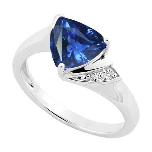 Diamant-Verlobungsring Trillion Deep Blue Saphir 1,75 Karat - harrychadent.de