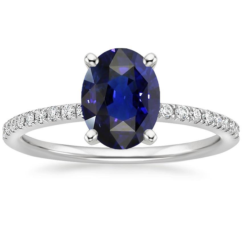 Diamant-Verlobungsring mit Akzenten Ovaler blauer Saphir 3 Karat - harrychadent.de