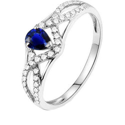 Aus der Erde Abgebauter Natürlicher Diamantblauer Saphir-Verlobungsring Twisted Shank 2,50 Karat
