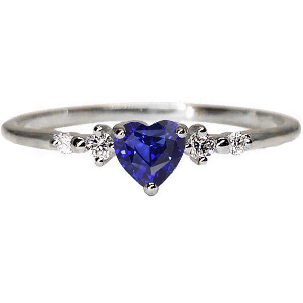 Diamantring Herz Blauer Saphir 5 Stein 1,25 Karat Goldschmuck - harrychadent.de