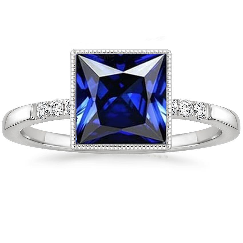 Diamantring mit Akzenten Vintage Style Blauer Saphir 5,25 Karat - harrychadent.de