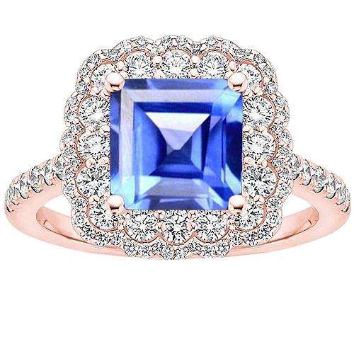 Doppel-Halo-Diamant-Verlobungsring 5 Karat Asscher Ceylon Saphir - harrychadent.de