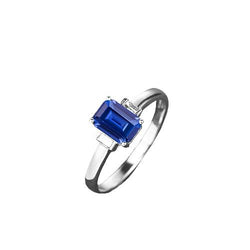 Drei Stein Aus der Erde Abgebauter Natürlicher Diamant Schmuck Smaragd Ceylon Saphir Ring 2 Karat