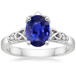 Drei Steine Verlobungsring Vintage Style Ceylon Saphir 3,25 Karat