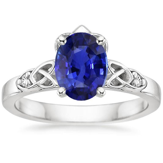 Drei Steine Verlobungsring Vintage Style Ceylon Saphir 3,25 Karat - harrychadent.de
