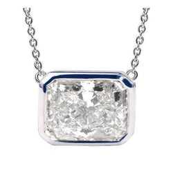 East West Set Damen Radiant Aus der Erde Abgebauter Natürlicher Diamant Anhänger Lünette Hundeohr 2 Karat