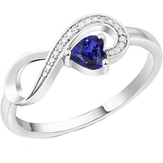 Edelstein Blauer Saphir Ring Diamanten Infinity Style 1,25 Karat - harrychadent.de