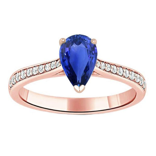 Edelstein Ehering Birnenförmiger Ceylon Saphir 3 Karat Schmuck - harrychadent.de