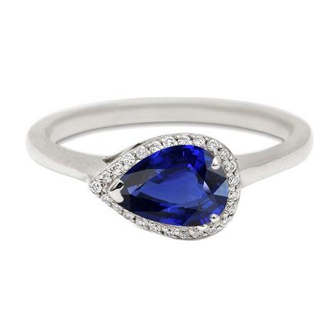 Edelstein Halo Saphir Ring Birnenschliff 2,50 Karat runder Diamantschmuck - harrychadent.de