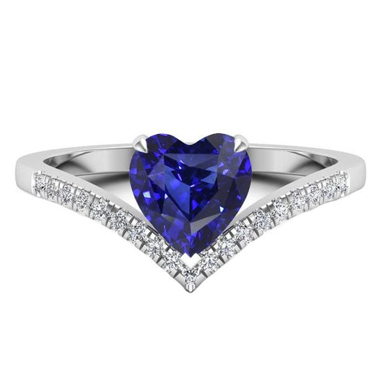 Edelstein Ring Enhancer Blauer Saphir Herzschliff 3 Karat Goldschmuck - harrychadent.de