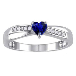 Edelstein Ring Herz Ceylon Saphir Schmuck 2 Karat Aus der Erde Abgebauter Natürlicher Diamanten