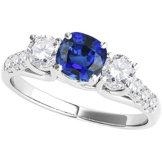 Edelstein Ringkissen Saphir Gitterfassung Diamanten 3,50 Karat - harrychadent.de