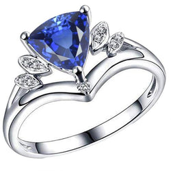 Edelstein Saphir Fancy Ring 2 Karat Billionen Schliff 14K Goldschmuck