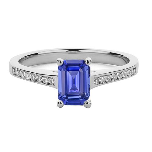 Edelstein Schmuck Ceylon Saphir Ring Channel Set Diamanten 2 Karat - harrychadent.de