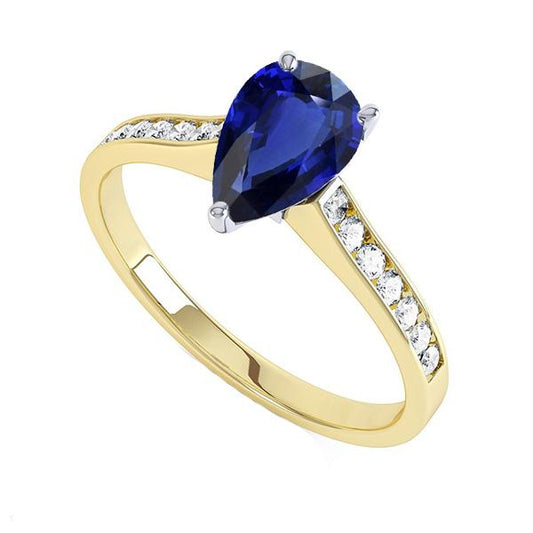 Edelstein Schmuck Ceylon Saphir Ring Channel Set Diamanten 4 Karat - harrychadent.de