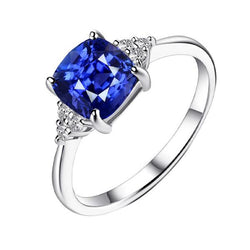 Edelstein Schmuck Kissen Saphir Ring 2,50 Karat kleiner runder Aus der Erde Abgebauter Natürlicher Diamant