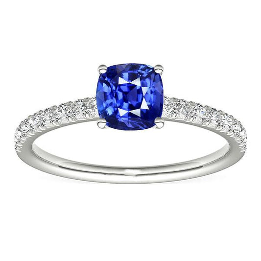 Edelstein Schmuck Kissen Saphir Ring Akzent Diamanten 3 Karat - harrychadent.de