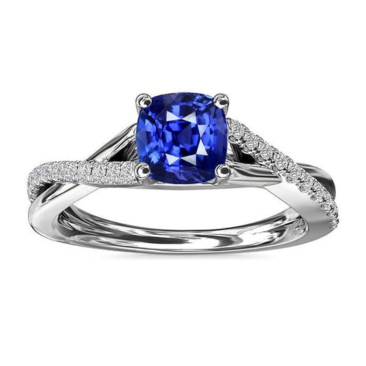 Edelstein Schmuck Kissen Saphirring Twisted Shank 2,50 Karat - harrychadent.de