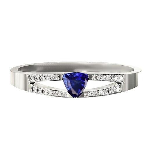 Edelstein Schmuck Trillion Saphir Ring Split Shank Diamanten 1 Karat - harrychadent.de