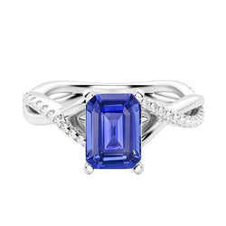 Edelstein Smaragd Saphir Ring Gold Infinity Schaft Schmuck 3 Karat