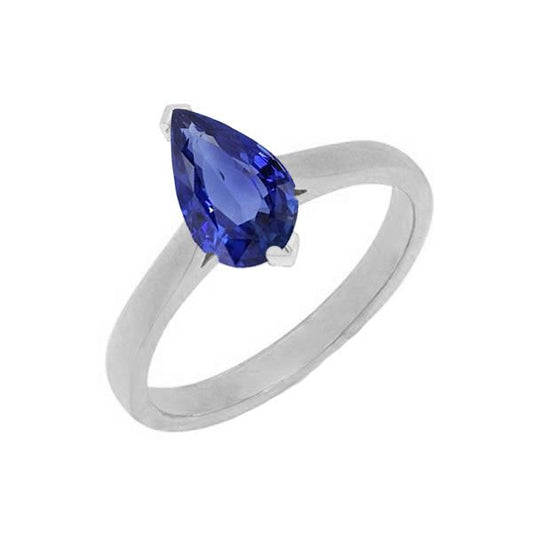 Edelstein Solitaire Birne Sri Lanka Saphir Ring 1,50 Karat Gold - harrychadent.de