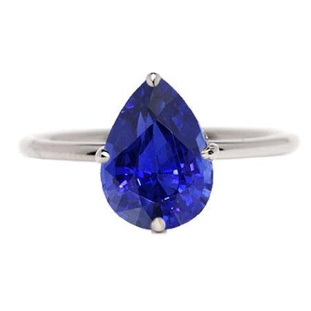 Edelstein Solitär Ring Birnenschliff Srilanka Saphir 2 Karat Gold 14K - harrychadent.de