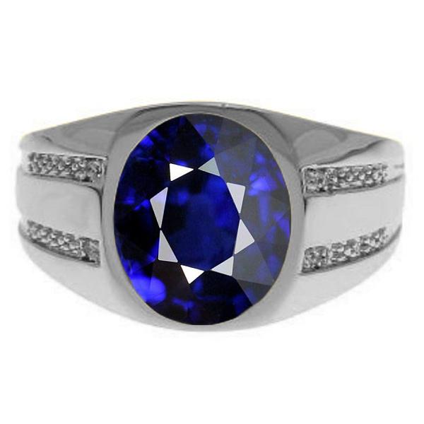 Edelstein Vintage Style Oval Blue Saphir Ring 3,50 Karat Diamanten - harrychadent.de