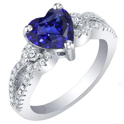 Edelsteinring Herzschliff Blauer Saphir Split Schaft 4,50 Karat