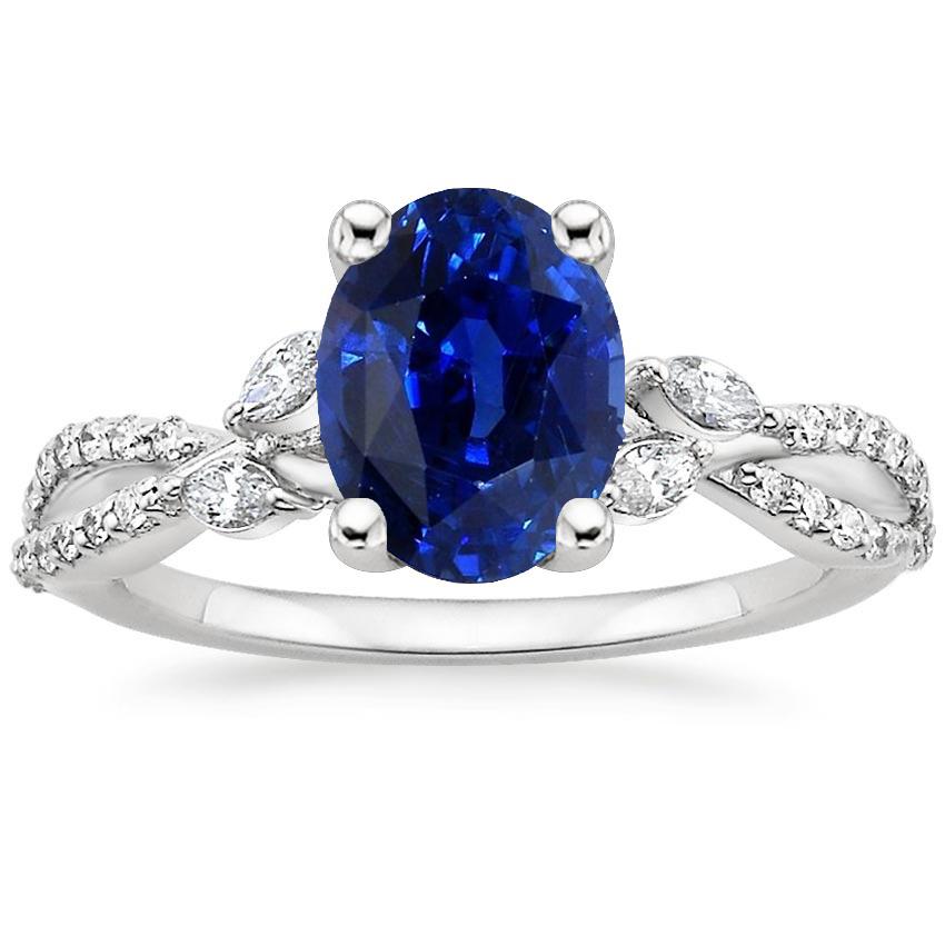 Edelsteinring mit Diamantakzenten Blauer Saphir 4 Karat - harrychadent.de