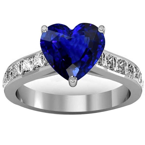 Edelsteinschmuck Blauer Saphir Herz Verlobungsring Gold 4,50 Karat - harrychadent.de