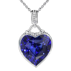 Fancy Anhänger Herz Sri Lanka Saphir & Aus der Erde Abgebauter Natürlicher Diamant Lünette Set 4,75 Karat
