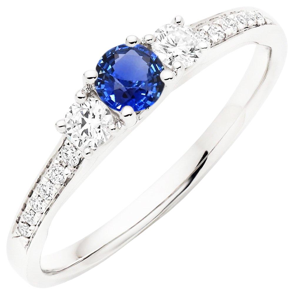 Funkelnder Diamant Ehering Rund Ceylon Blauer Saphir 2,50 Karat - harrychadent.de