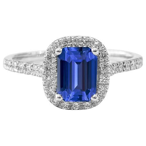 Funkelnder Diamant Halo Ring Smaragd Ceylon Saphir Gold 3,50 Karat - harrychadent.de