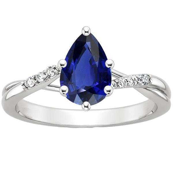 Funkelnder Diamant-Verlobungsring mit birnenblauem Saphir 4,50 Karat - harrychadent.de