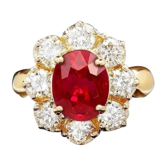 Gelbgold 14K Roter Rubin Diamant Ehering Schmuck 4 Karat - harrychadent.de