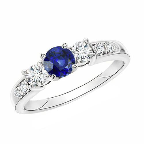 Gold Diamant Jubiläumsring Rund Ceylon Saphir & Diamant 2 Karat - harrychadent.de