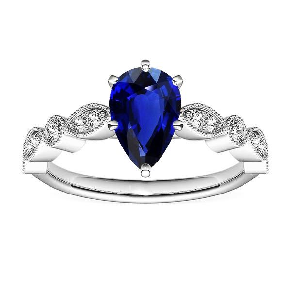 Gold Diamant Ring Birne Antik-Stil Srilankan Saphir 2,50 Karat - harrychadent.de