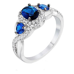 Gold Aus der Erde Abgebauter Natürlicher Diamant Schmuck Halo Blue Saphir Verlobungsring 5 Karat Neu