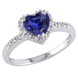 Gold Aus der Erde Abgebauter Natürlicher Diamant Schmuck Halo Heart Sri Lanka Saphir Ring 3,50 Karat