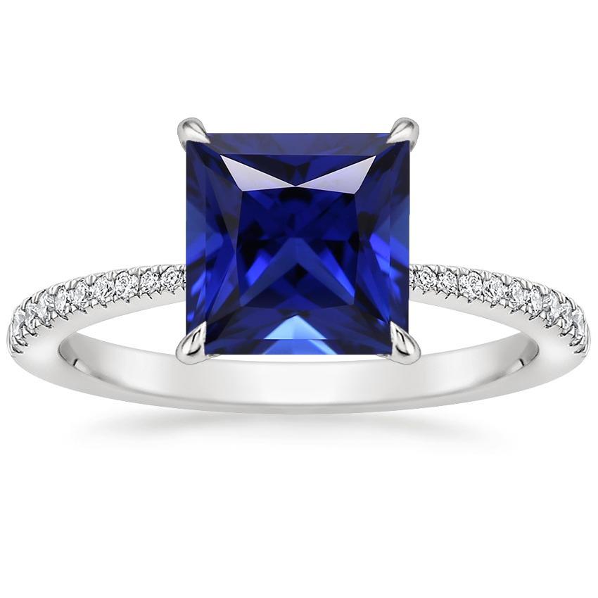 Gold Diamant-Verlobungsring Ceylon Saphir mit Akzenten 5,50 Karat - harrychadent.de