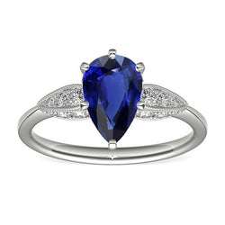 Gold Aus der Erde Abgebauter Natürlicher Diamantring Birnenschliff Srilanka 3,50 Karat