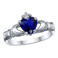 Gold Edelstein Ring Herz Ceylon Saphir 2,25 Karat Aus der Erde Abgebauter Natürlicher Diamantschmuck