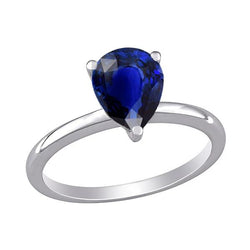 Gold Edelstein Solitär Ring Birnenschliff Ceylon Saphir 1,50 Karat