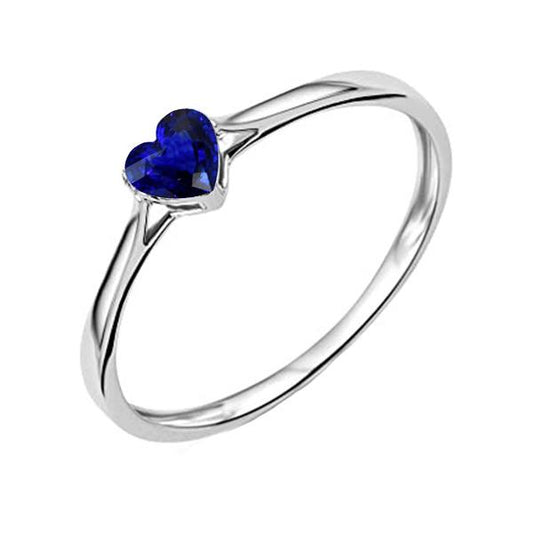 Gold Heart Solitaire Natürlicher blauer Saphirring 1 Karat - harrychadent.de