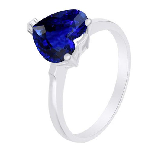 Gold Solitaire Blauer Saphir Ring Krappen Set 2 Karat Damenschmuck - harrychadent.de