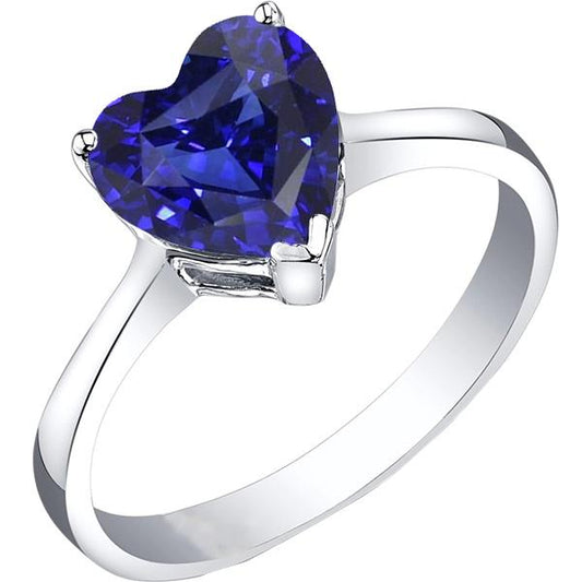 Gold Solitaire Heart Deep Blue Saphir Ring Krappen Set 2,50 Karat - harrychadent.de