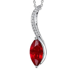 Gold Weiß 14K 5,25 Ct Roter Rubin Mit Aus der Erde Abgebauter Natürlicher Diamanten Anhänger Halskette