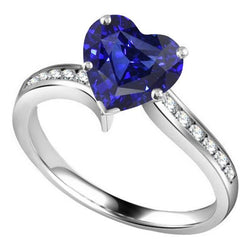 Goldener Jubiläums-Aus der Erde Abgebauter Natürlicher Diamant & Ceylon-Saphir-Ring mit geteiltem Schaft 4 Karat