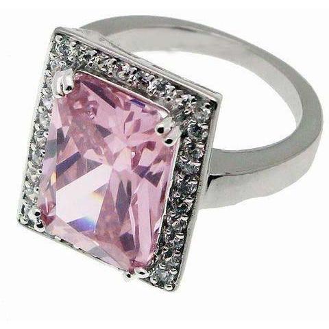 Großer Kunzit mit Diamanten 25.50 Karat Ring 14K Weißgold - harrychadent.de